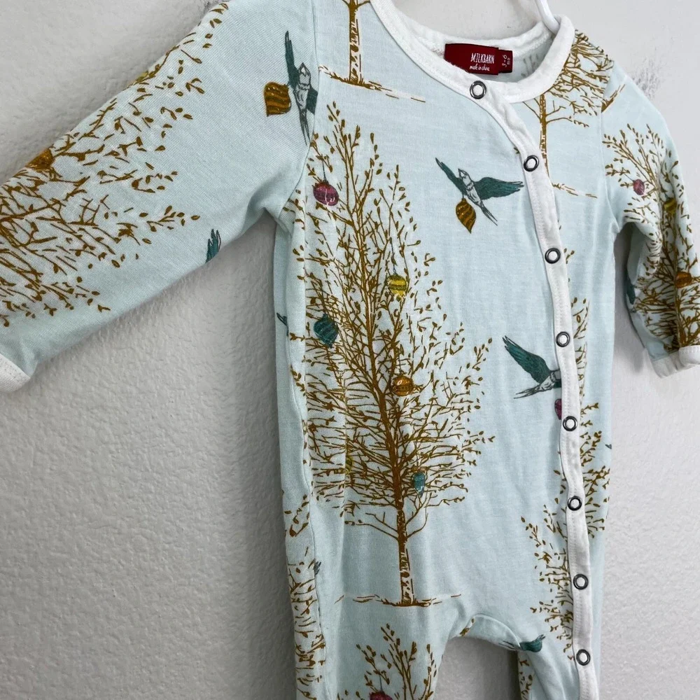 Milkbarn Baby 3-6 Month Footed One Piece Snap Closure Pajamas